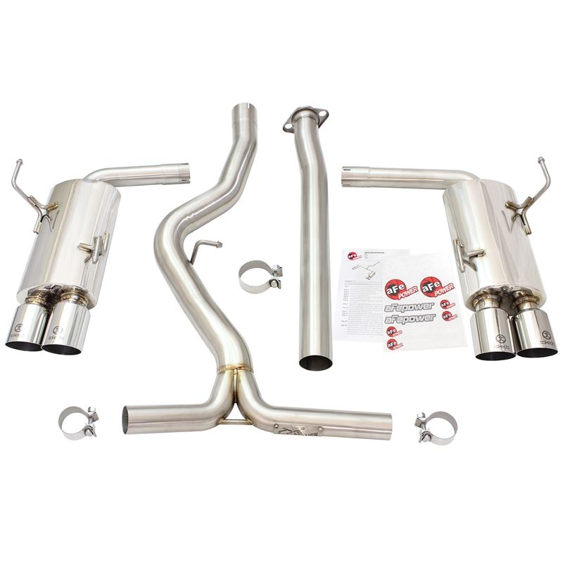 Takeda 3 IN to 2-1/4 IN 304 Stainless Steel Cat-Back Exhaust w/ Polished Tip (49-36801-P)