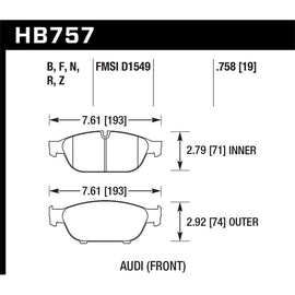 Hawk Performance HPS Brake Pads (HB757F.758)