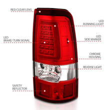 Load image into Gallery viewer, ANZO USA Tail Light Assembly, LED, Red/Clear Lens, Chrome, Pair, (311332)