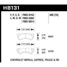 Load image into Gallery viewer, Hawk Performance Black Brake Pads (HB131M.595)