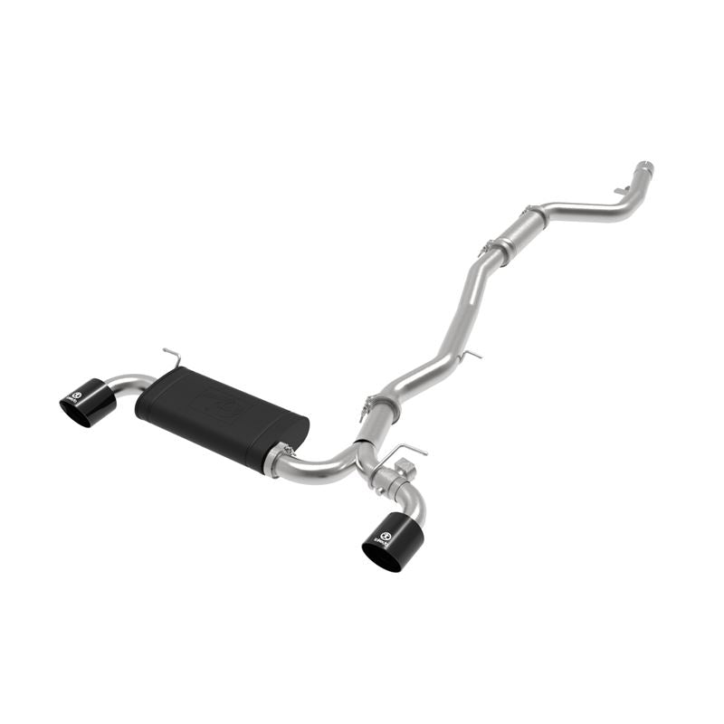 Takeda 3 IN to 2-1/2 IN 304 Stainless Steel Cat-Back Exhaust System w/ Black Tip (49-36043-B)