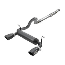 Load image into Gallery viewer, aFe Rebel Series 3 IN to 2-1/2 IN 409 Stainless Steel Cat-Back Exhaust w/ Black Tip for 2018-2021 Jeep Wrangler(49-48096-B)