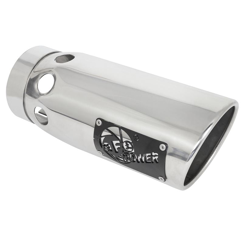 aFe Large Bore-HD 4 IN 409 Stainless Steel DPF-Back Exhaust System w/Polished Tip(td)L5P(49-44126-P)