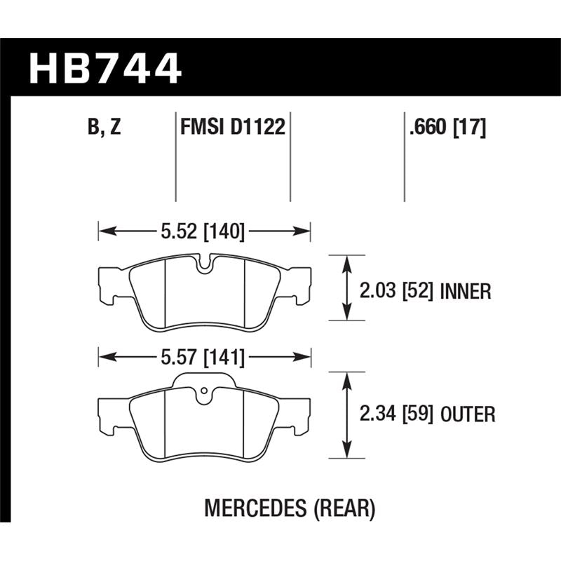 Hawk Performance Performance Ceramic Brake Pads (HB744Z.660)