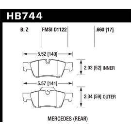 Hawk Performance Performance Ceramic Brake Pads (HB744Z.660)