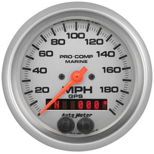 Load image into Gallery viewer, AutoMeter Gauge GPS Speedometer 3-3/8in 200 MPH Marine Silver Gauge (200639-33)