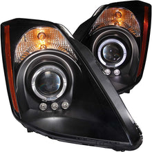 Load image into Gallery viewer, ANZO USA 2003-2005 Nissan 350Z Projector Headlights w/ Halo Black (121444)