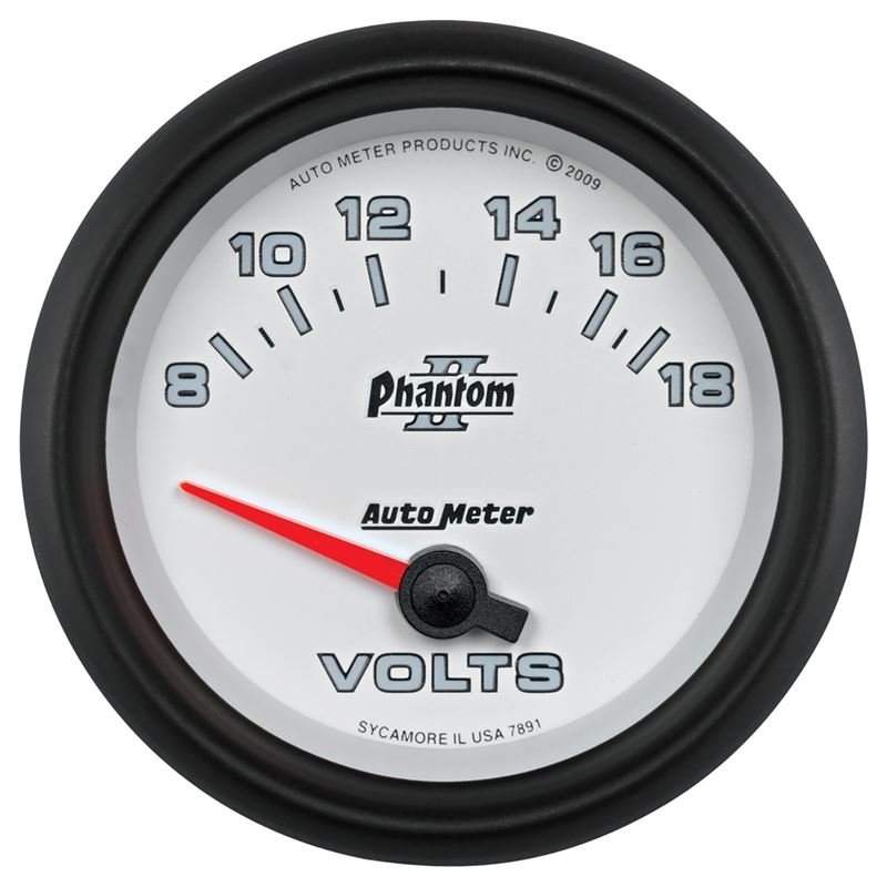 AutoMeter Phantom II 2-5/8in 18V Electric Voltmeter Gauge (7891)