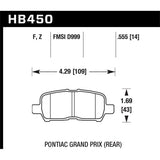 Hawk Performance HPS Brake Pads (HB450F.555)