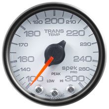 Load image into Gallery viewer, AutoMeter Spek-Pro Gauge Trans Temp 2 1/16in 300f Stepper Motor W/Peak and Warn Wht/Blk (P34212)