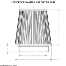 Load image into Gallery viewer, HPS High Flow Performance Air Filter,6" Flange ID,7" Length,Washable,Reuseable (HPS-4303)