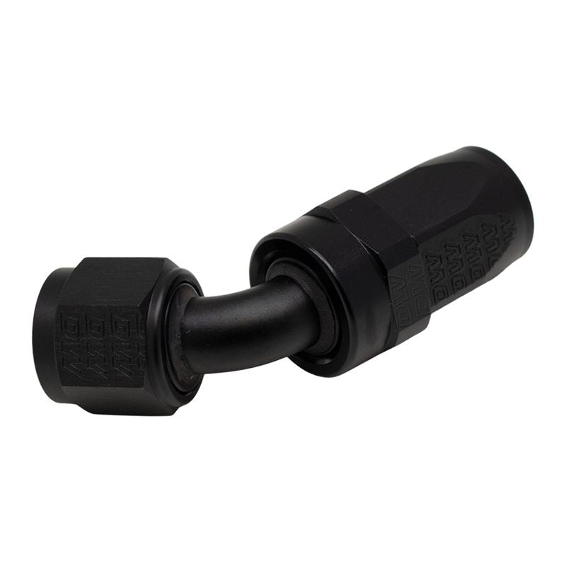 DeatschWerks 8 AN Female Flare Swivel 60-Degree Hose End CPE - Anodized Matte Black(6-02-0822-B)