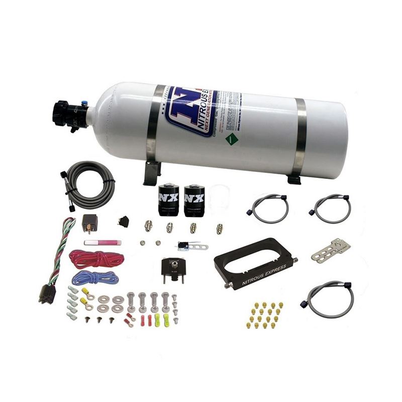 Nitrous Express 96-04 Ford Mustang Cobra/Mach 1 4 Valve Nitrous Kit (50-300HP) w/15lb Bottle (20950-15)