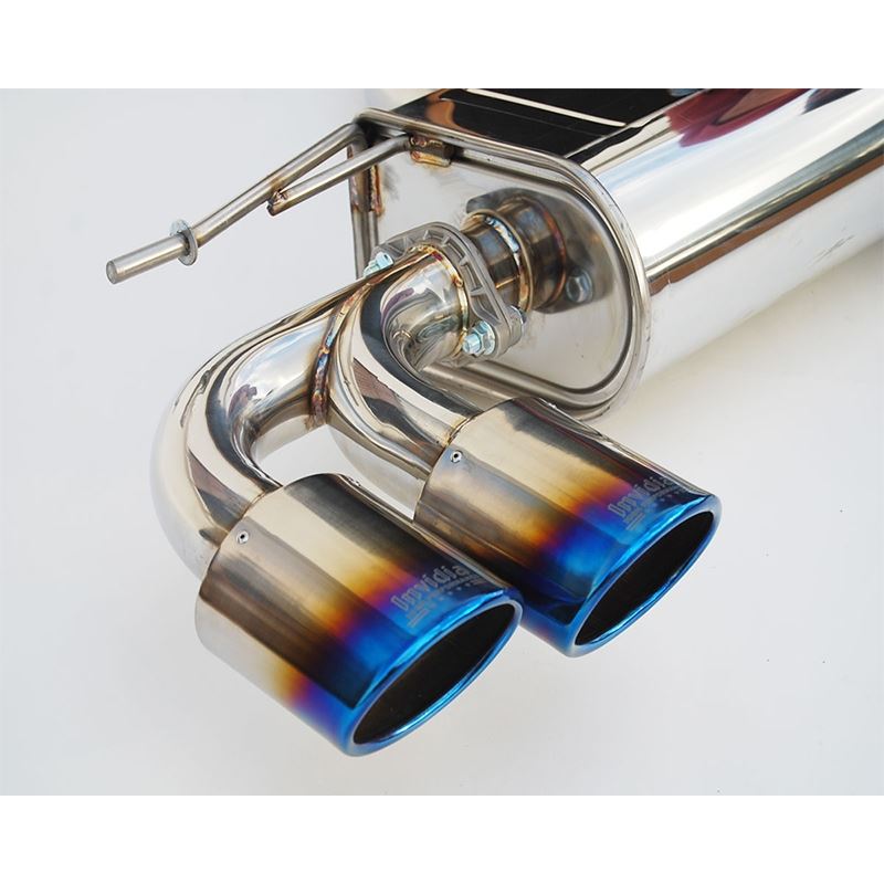 Invidia 14+ Volkswagen Golf-R Q300 Quad Oval Titanium Burnt Tips Cat-back Exhaust (HS14GFRG3T)