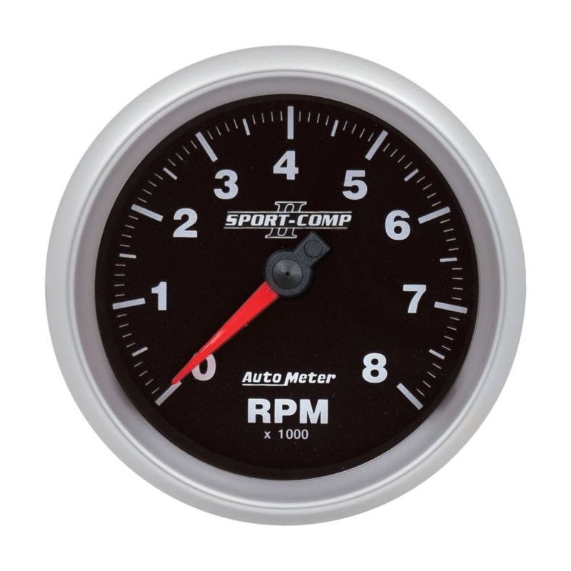 AutoMeter Sport-Comp II 3-3/8in 8K RPM SPN 190 Tachometer (880829)