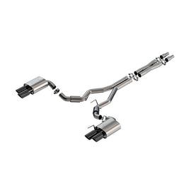 Borla 3 in ATAK Catback Non-Active Exhaust- Black Chrome Quad Tip for 2024 Ford Mustang GT 5.0L V8 (140970BC)