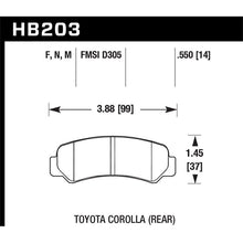 Load image into Gallery viewer, Hawk Performance Black Brake Pads (HB203M.550)