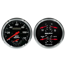 Load image into Gallery viewer, AutoMeter 5&quot; QUAD GA &amp; TACH/ SPEEDO COMBO, DES BLK (1452)