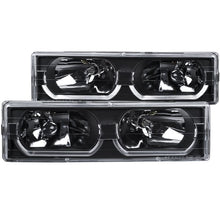 Load image into Gallery viewer, ANZO USA 1988-1998 Chevrolet C1500 Crystal Headlights Black w/ Low - Brow (111299)