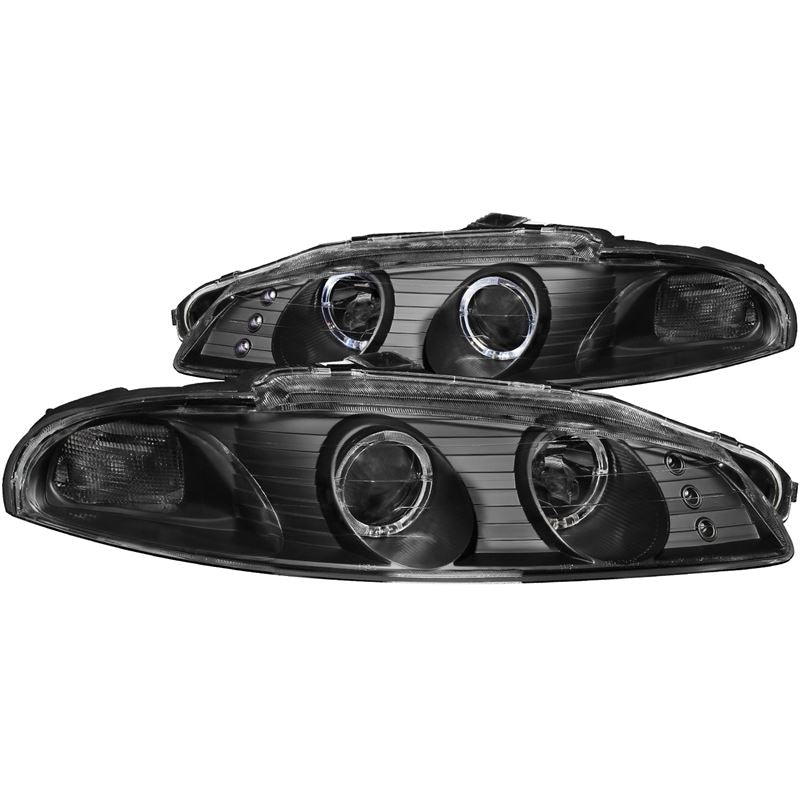 ANZO USA 1997-1999 Mitsubishi Eclipse Projector Headlights w/ Halo Black G2 (121365)