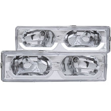 Load image into Gallery viewer, ANZO USA 1988-1998 Chevrolet C1500 Crystal Headlights Chrome w/ Low - Brow (111300)