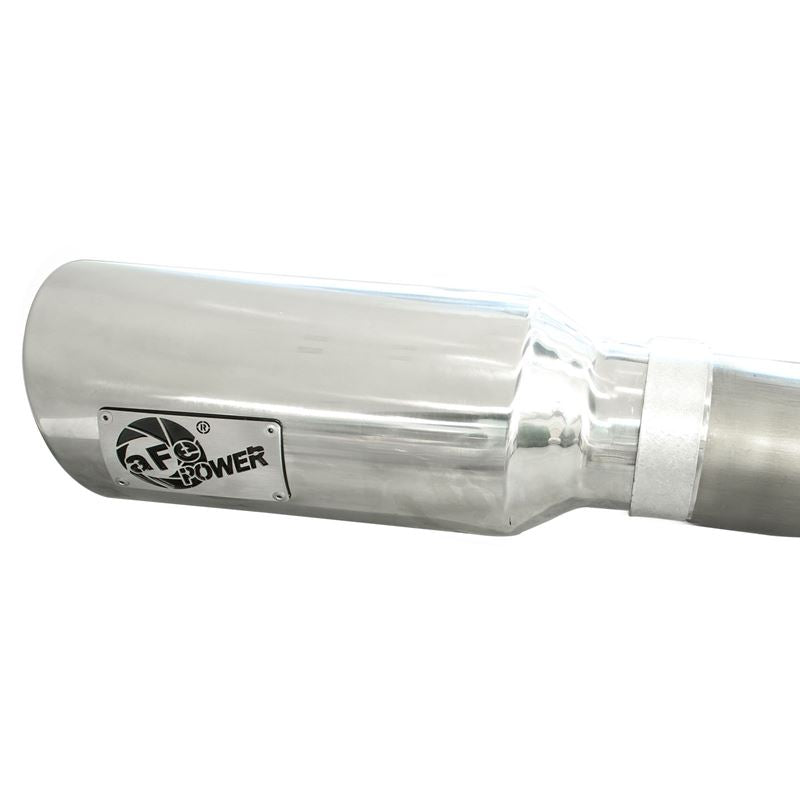 aFe Large Bore-HD 3 IN 409 Stainless Steel DPF-Back Exhaust System w/Polished Tip (49-42045-P)