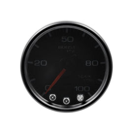 AutoMeter Spek-Pro Gauge Boost 2 1/16in 100psi Stepper Motor W/Peak and Warn Blk/Smoke/Blk (P30552)