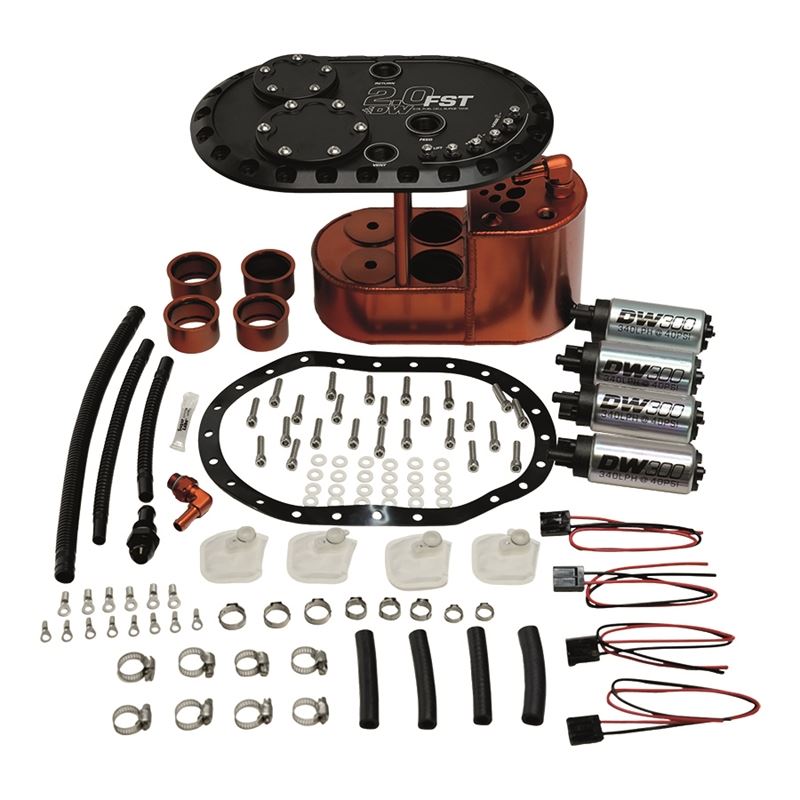 Deatschwerks 2.0L Staged Fuel Cell Surge Tank (Includes 4 DW300 Fuel Pumps)(6-301-20FST)