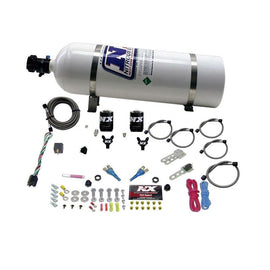 Nitrous Express Dual Nozzle Sport Compact Nitrous Kit (35-50-75HP) w/15lb Bottle (20616-15)