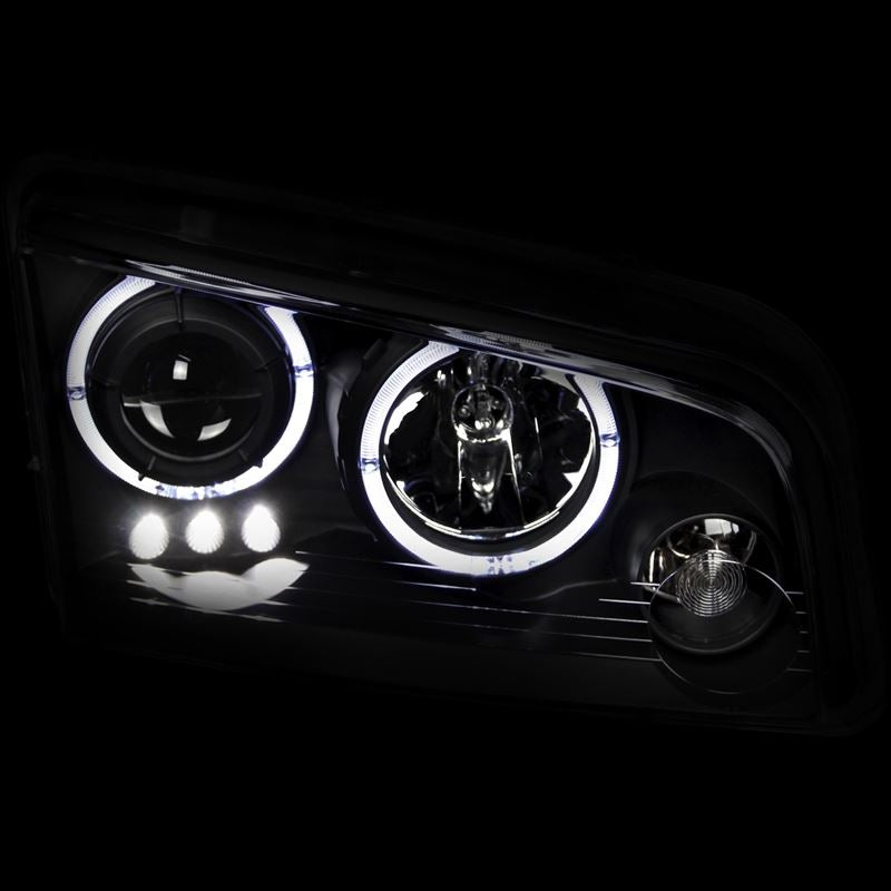 ANZO USA 2006-2010 Dodge Charger Projector Headlights w/ Halo Black (121381)