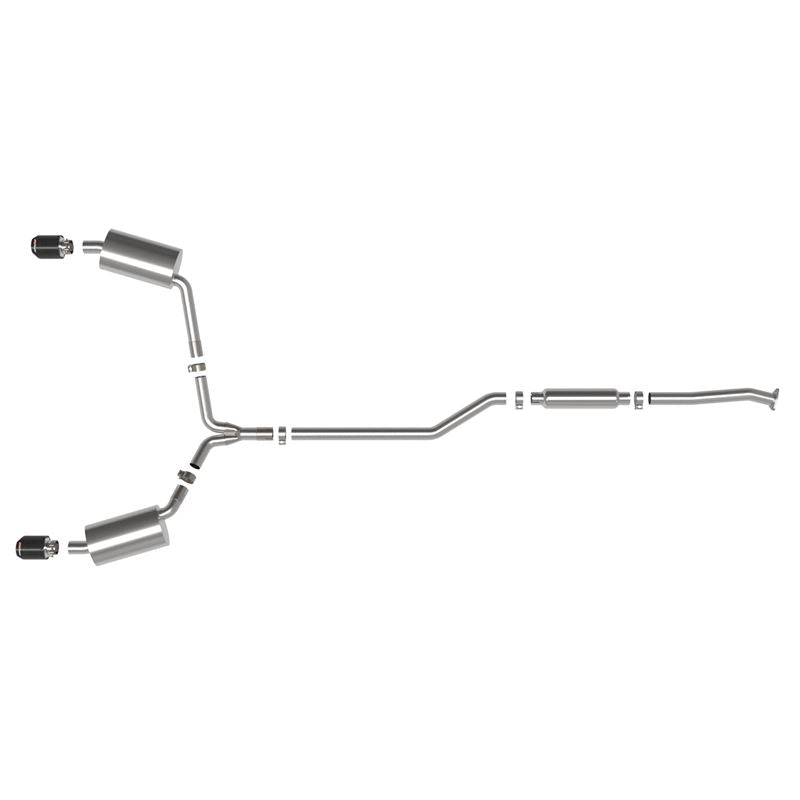 Takeda 2-1/2 IN to 2-1/4 IN 304 Stainless Steel Cat-Back Exhaust System Carbon (49-36629-C)