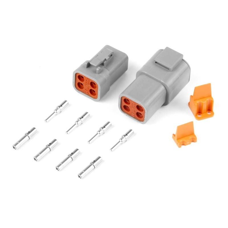 Haltech Plug and Pins Only - Matching Set of Deutsch DTP-4 Connectors (25 Amp) (HT-031204)