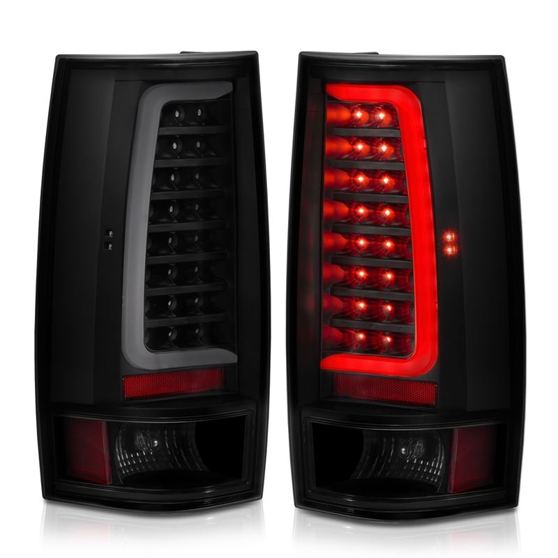 ANZO USA Tail Light Assembly, LED, Smoke Lens, Black Housing, w/Plank Style Design, Pair, (311322)