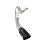 aFe Large Bore-HD 5 IN 409 Stainless Steel DPF-Back Exhaust System w/Black Tip (49-43055-B)