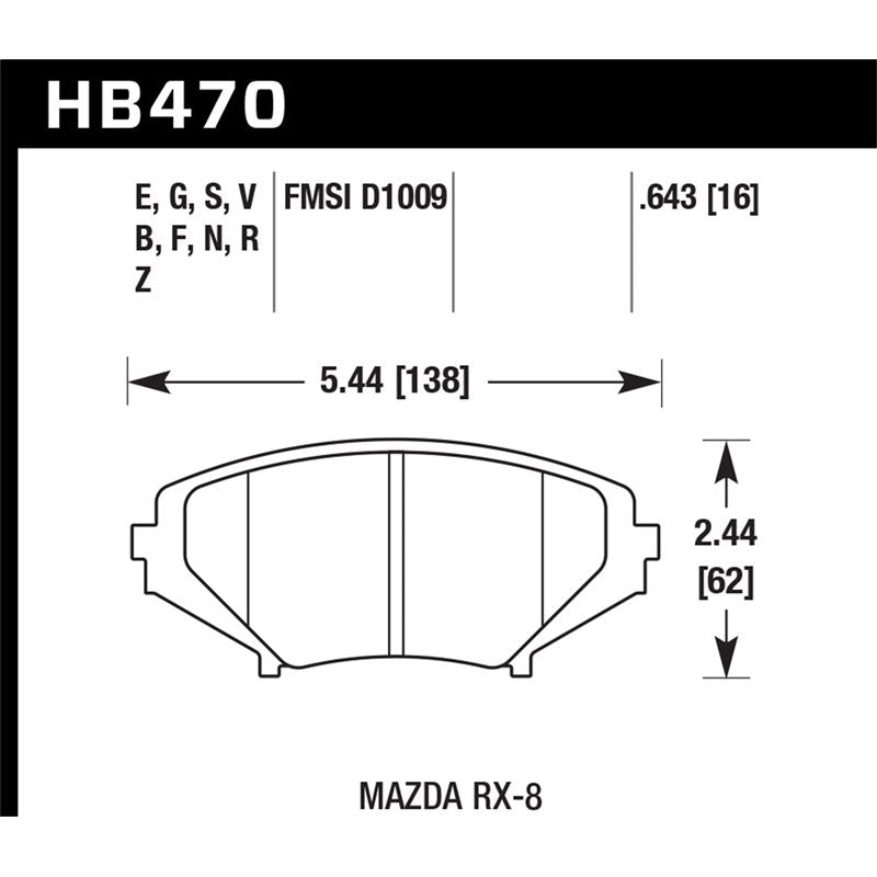 Hawk Performance Blue 9012 Brake Pads (HB470E.643)