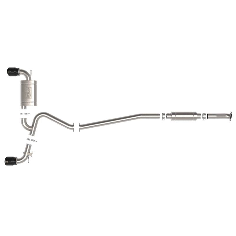 Takeda 3 IN 304 Stainless Steel Cat-Back Exhaust w/ Black Tips (49-37033-B)