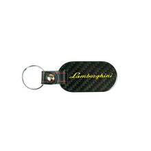 Load image into Gallery viewer, Fabspeed Lamborghini Shield and Script Carbon Fiber Keyring (FS-CF-CKR-LAMSS)