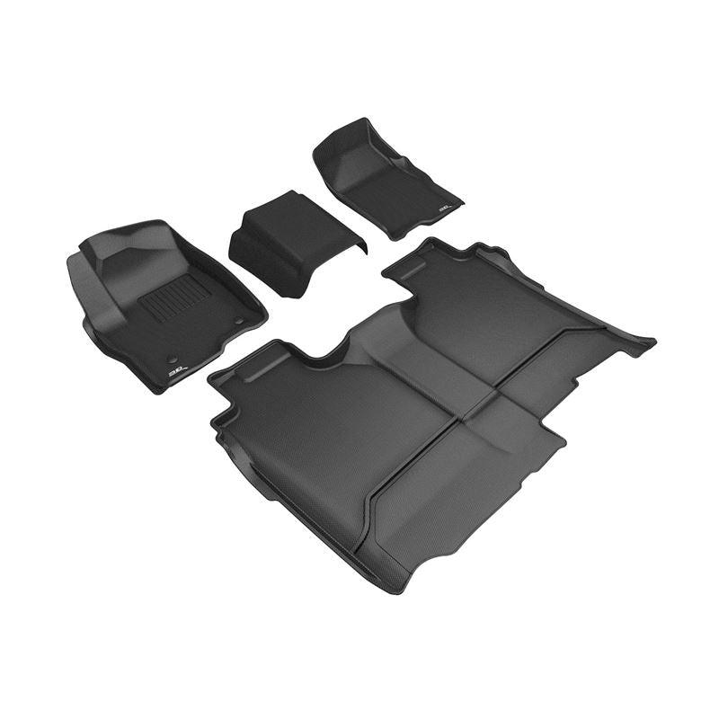 3D Maxpider GMC SIERRA CREW CAB 2019-2024 BENCH SEAT, KAGU BLACK R1 R2 (VINYL FLOOR, NO CARPETED STORAGE) (L1GM03401509)