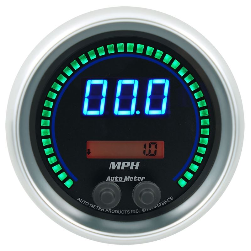 AutoMeter 85.7mm Black Switchable 260 MPH / 260 KM/H Speedometer Cobalt Elite Digital Gauge (6789-CB)