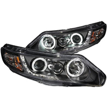 Load image into Gallery viewer, ANZO USA 2006-2011 Honda Civic Projector Headlights w/ Halo Black (CCFL) (121454)