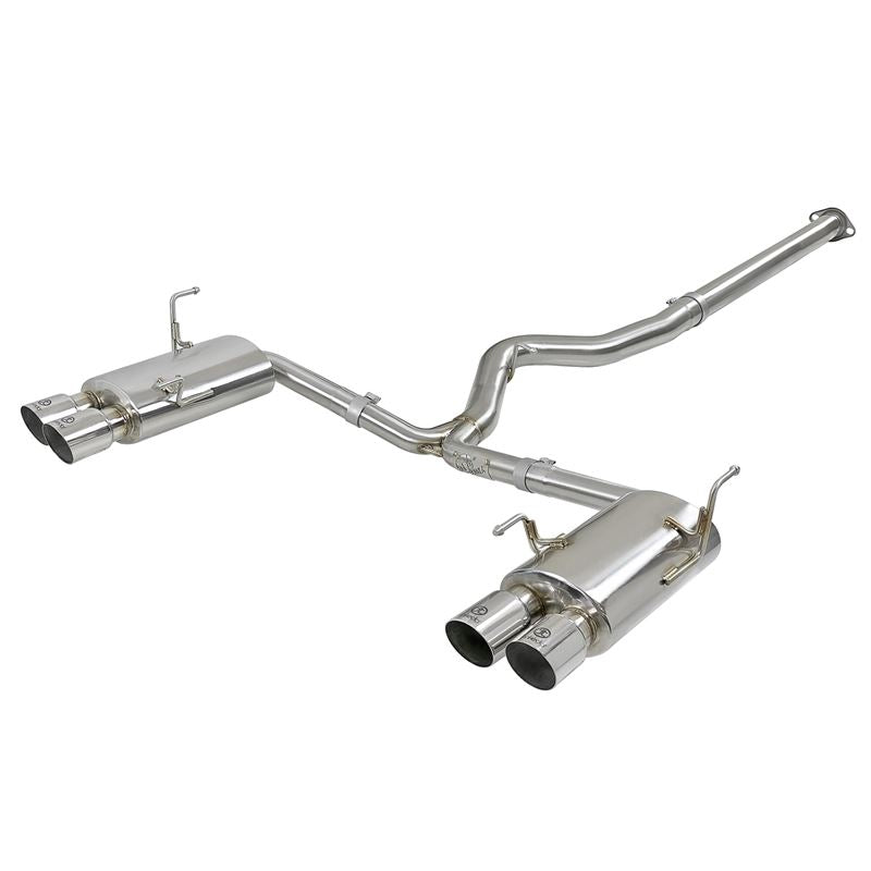 Takeda 3 IN to 2-1/4 IN 304 Stainless Steel Cat-Back Exhaust w/ Polished Tip (49-36801-P)