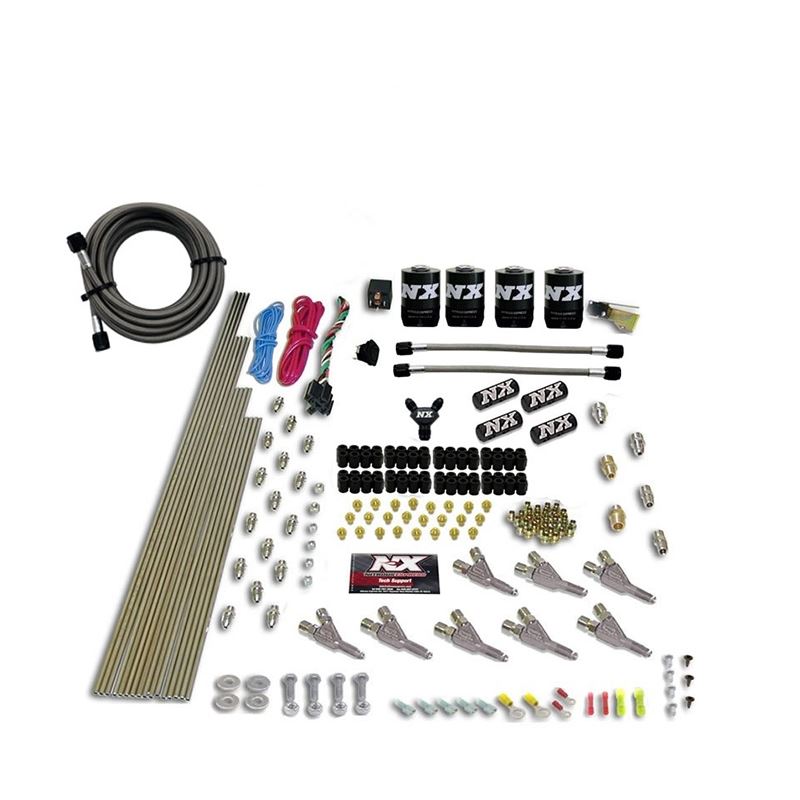 Nitrous Express Vortech Nozzle Nitrous Kit (200-500HP) Gas w/Dist Block & 4 Solenoids w/o Bottle (80016-00)