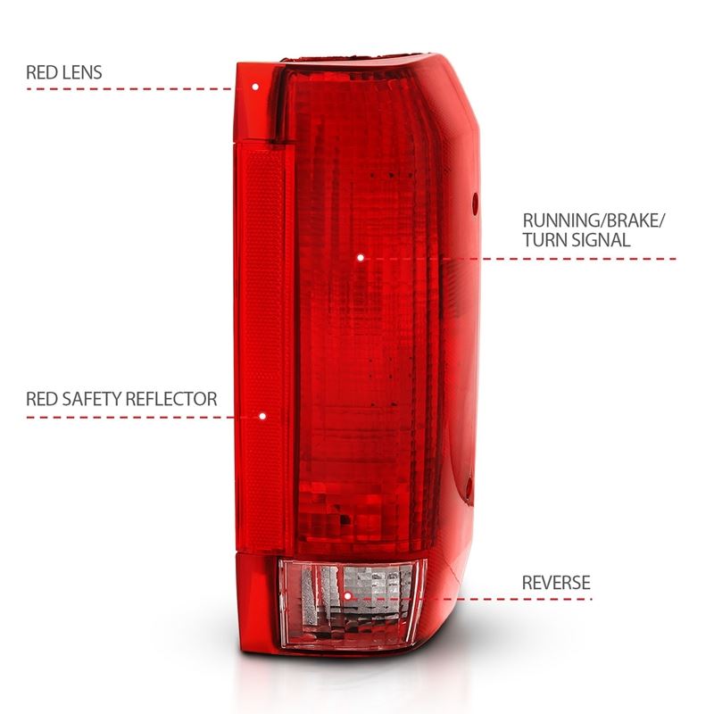 ANZO USA Tail Light Assembly, Red/Clear Lens, OE Replacement, (311306)