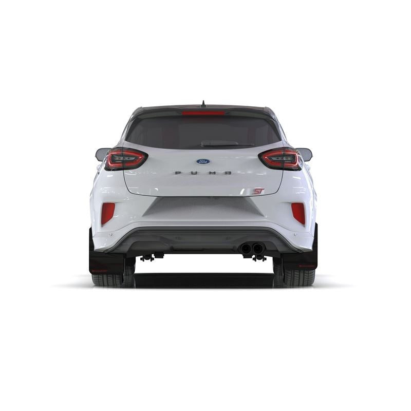 Rally Armor Black Mud Flap/Red Logo for 2020-22 Ford Puma ST (MF86-UR-BLK-RD)