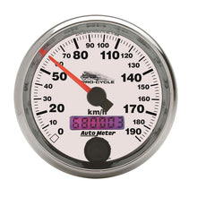 Load image into Gallery viewer, AutoMeter Pro-Cycle Gauge Speedo 2 5/8in 190 Kmh Elec White (19341-M)