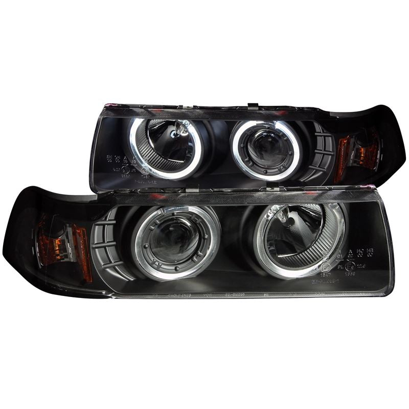 ANZO USA 1992-1998 BMW 3 Series E36 Projector Headlights w/ Halo Black G2 1 pc (121325)