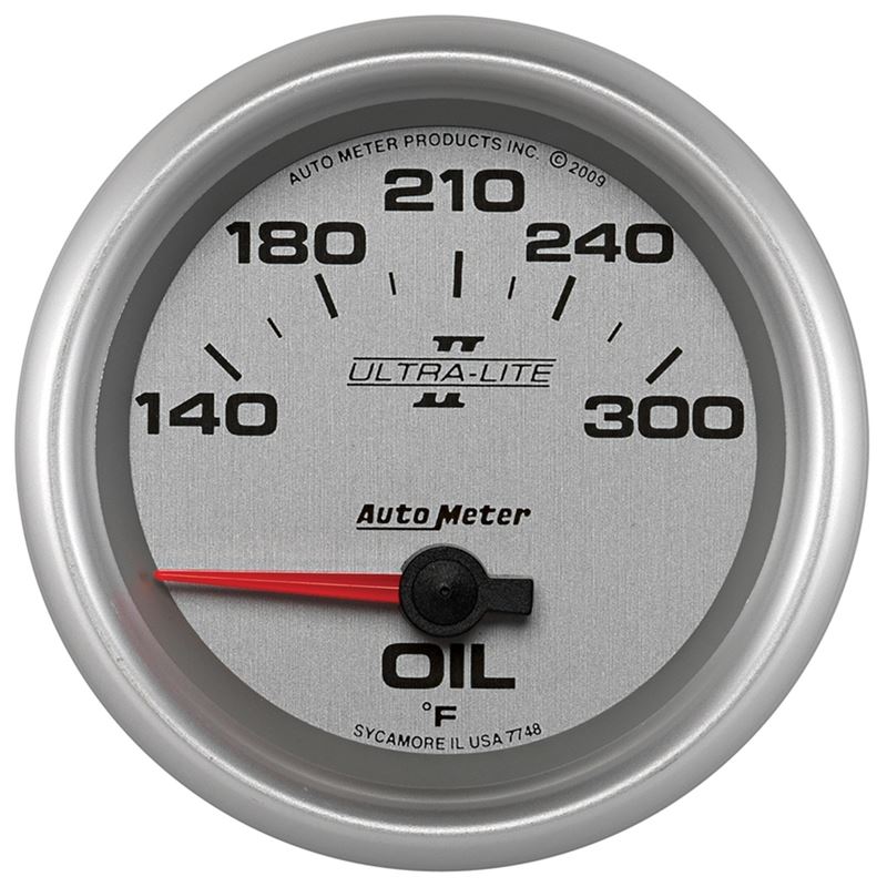 AutoMeter Ultra-Lite II 2 5/8in 140-300 Degree F Short Sweep Electronic Oil Temperature Gauge (7748)