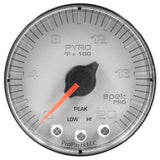 AutoMeter Spek-Pro Gauge Pyro. (Egt) 2 1/16in 2000f Stepper Motor W/Peak and Warn Slvr/Chrm (P310218)