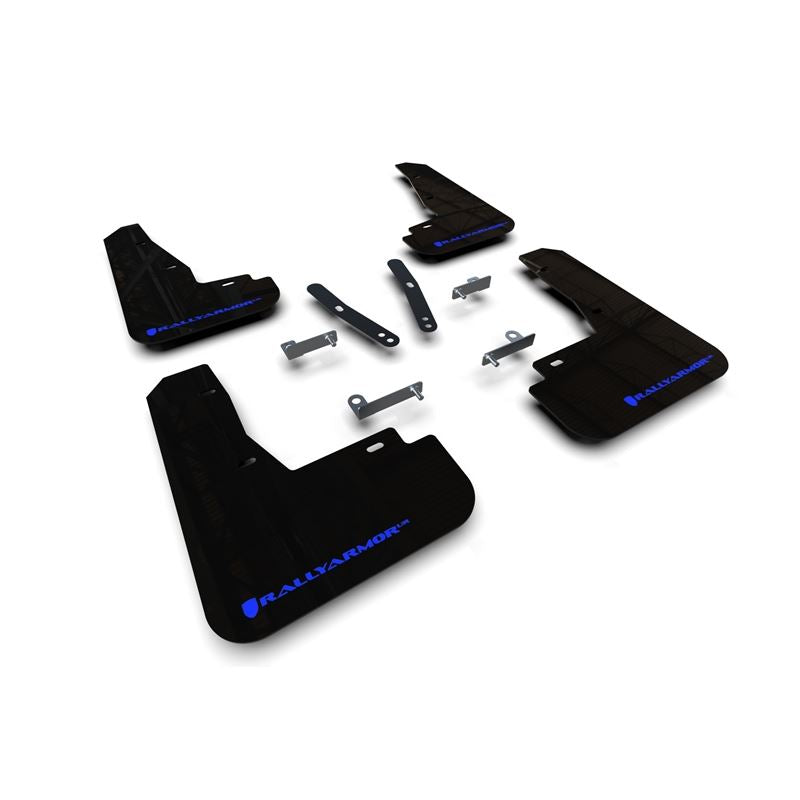 Rally Armor Black UR Mud Flap Blue Logo for 22-23 Kia EV6 (MF91-UR-BLK-BL)