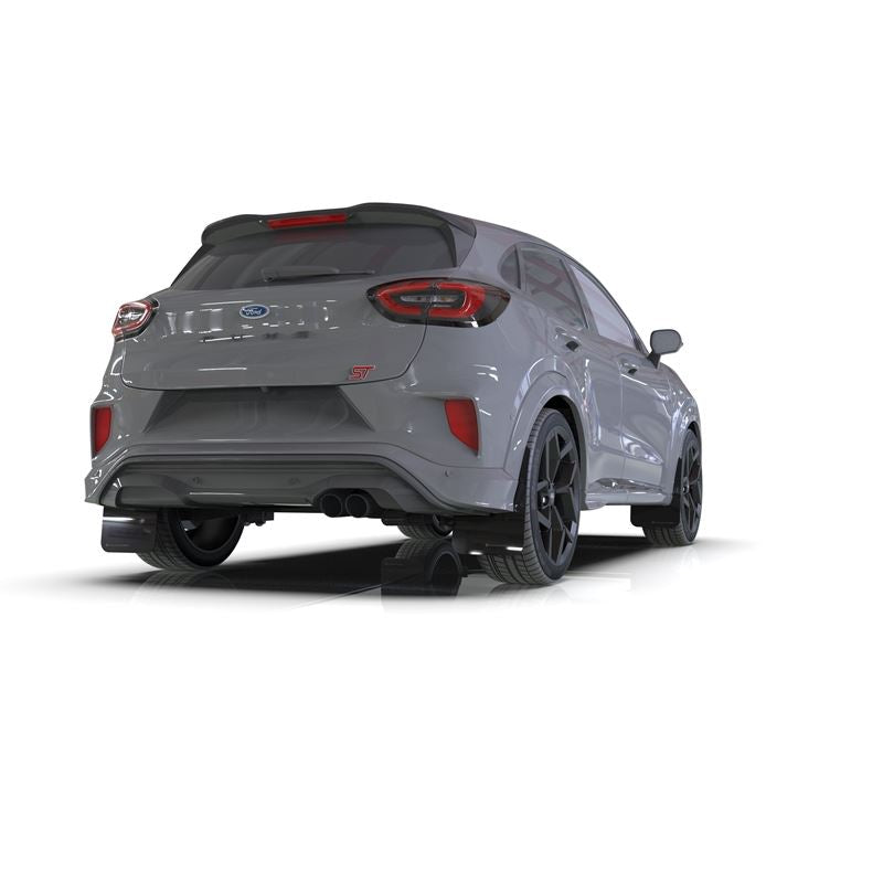 Rally Armor Black Mud Flap/Grey Logo for 2020-22 Ford Puma ST (MF86-UR-BLK-GRY)